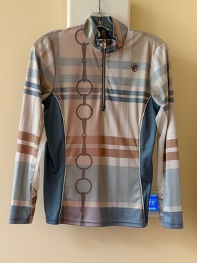 Arista Bit Plaid Citadel long-sleeved shirt (Sun Protection UV) Equestrian NWOT